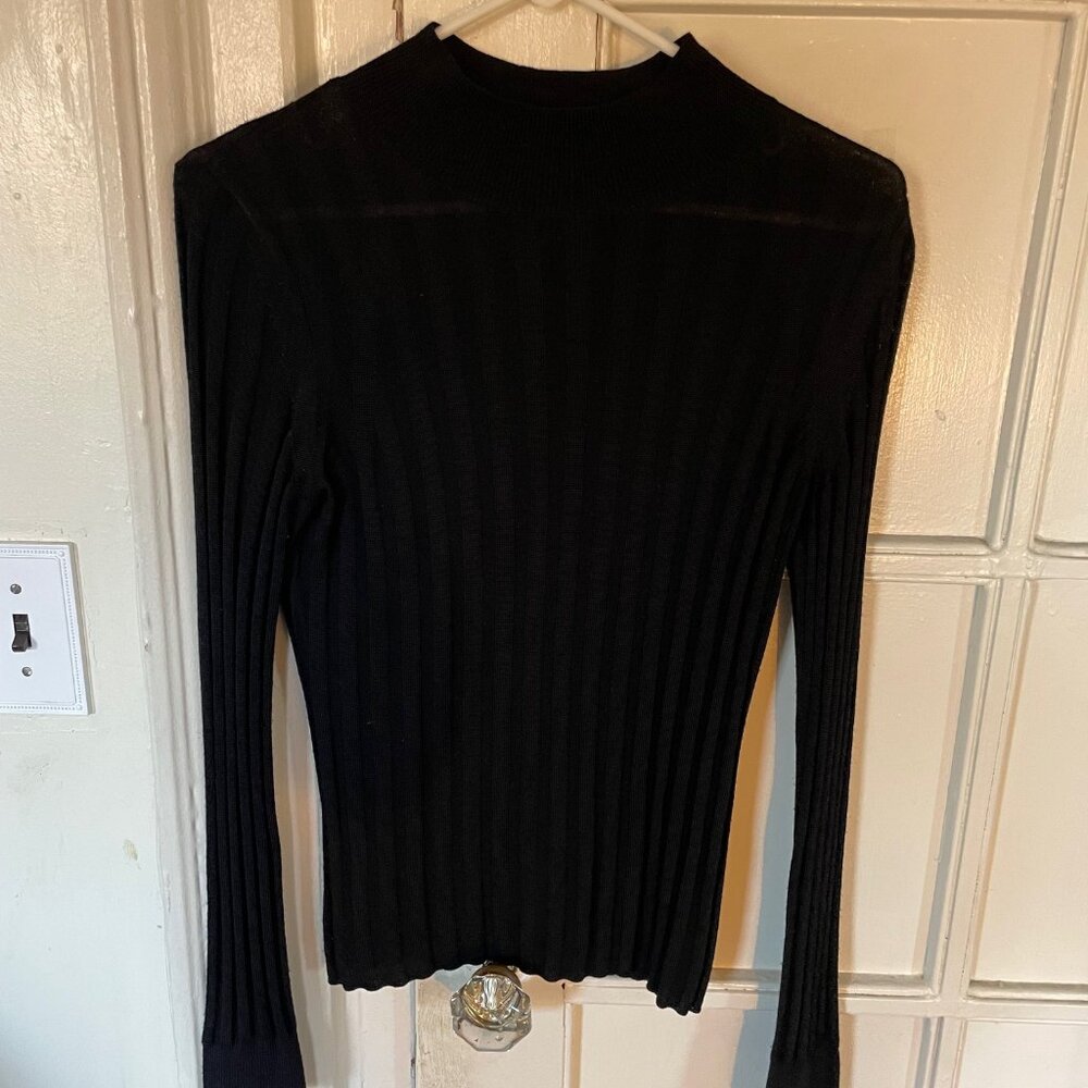 Stretchy ribbed Nili Lotan mock neck top